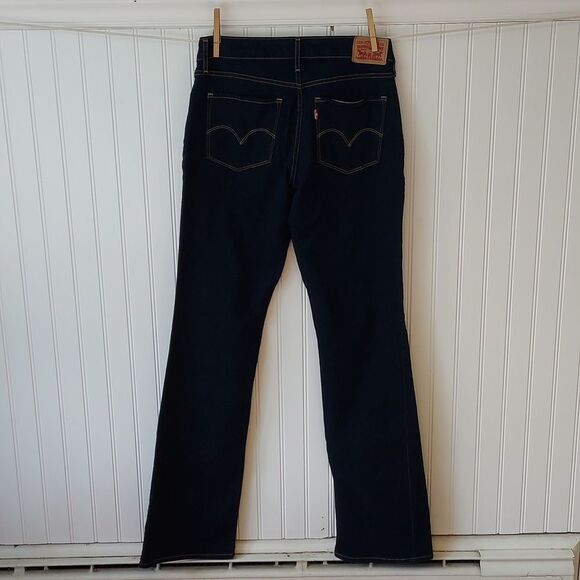 LEVI'S Women's 815 Curvy Bootcut Mid Rise‎ Dark Wash Denim Blue Jeans 29 32 - Picture 4 of 12